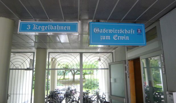 Früher war hier der Alte Erwin, eine Kellerkegelbahn mit 3 Bahnen